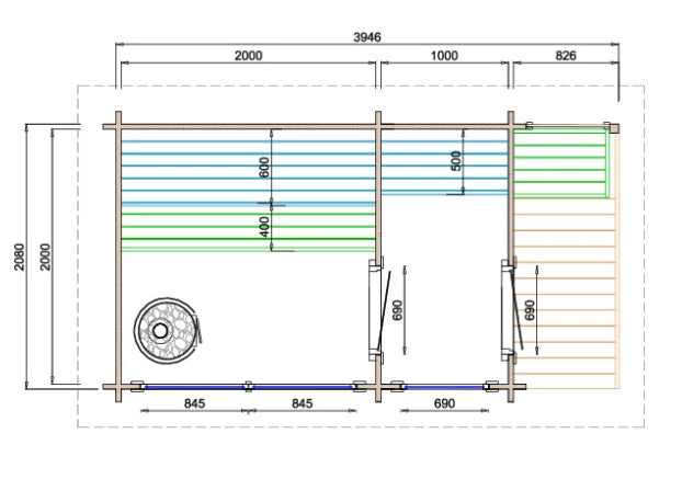 Bastustuga Halden Medium 6,9 m2