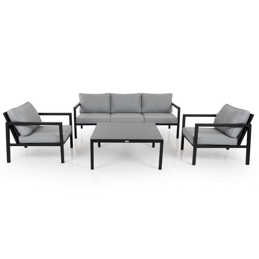 Belfort soffgrupp svart/pärlgrå