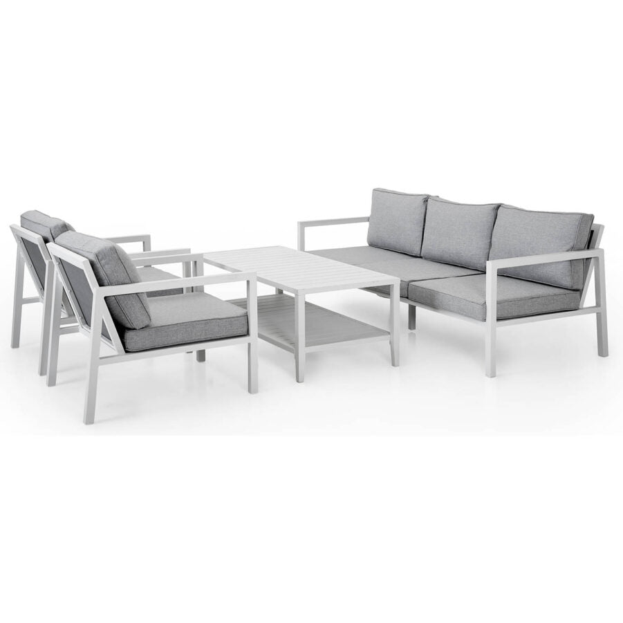 Belfort soffgrupp vit/pärlgrå