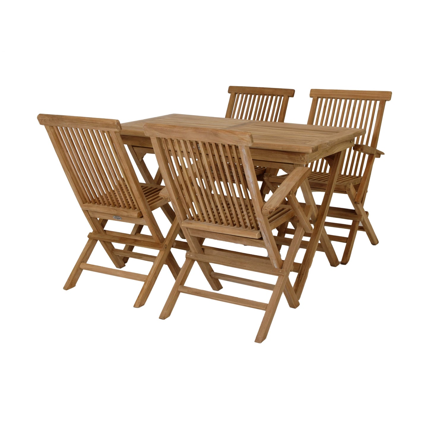 Matgrupp Capri 70×120 cm + 4 st karmstolar, teak Eden Wood