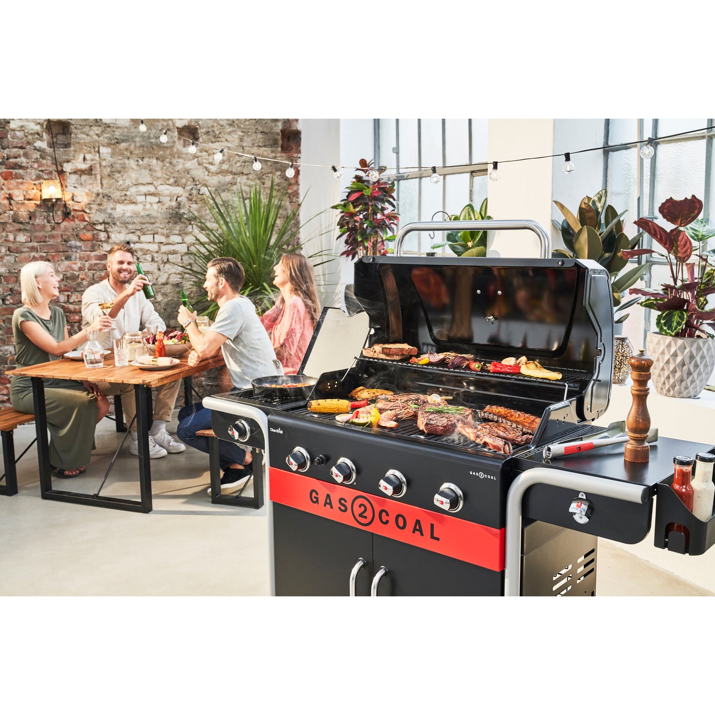 CHAR-BROIL Hybridgrill Gas2Coal 2.0 4+1 Brännare inspiration modernahuset