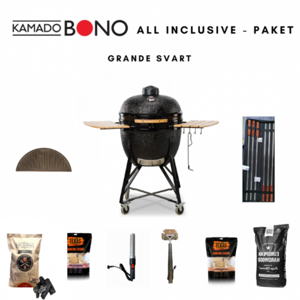 Kamado Grande svart Exklusivt Paket