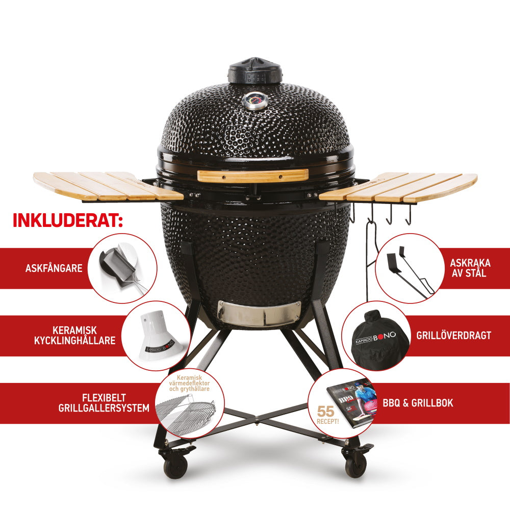 Kamado Grande svart Exklusivt Paket