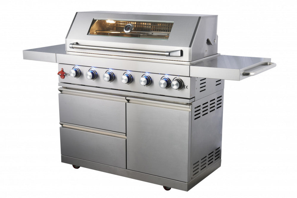 Omberg Borghamn gasolgrill 6 brännare med sidobord