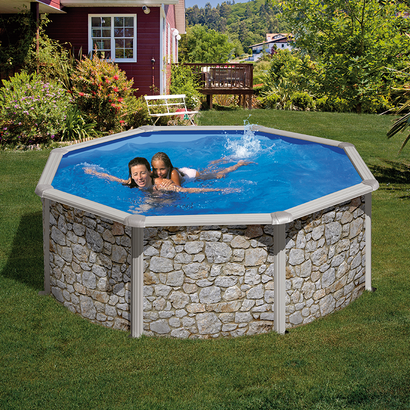 Pool CLASSIC I Stenimitation (Rund) ø 3,5m