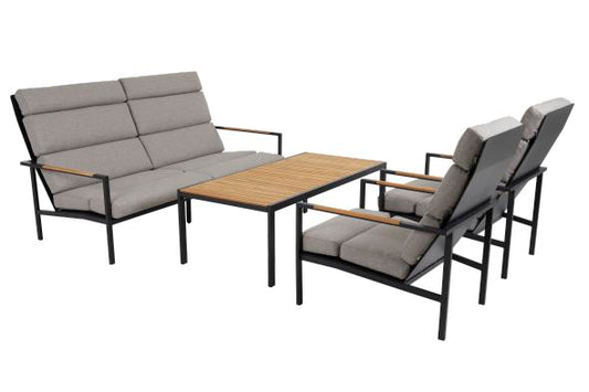 Indus soffgrupp svart/teak