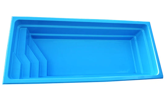 Glasfiberpool Nevada 7x3 m inkl. poolpaket och pooltak
