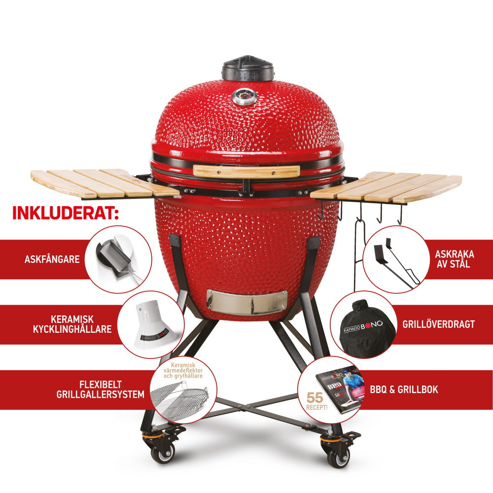 Kamado Bono Grande Röd